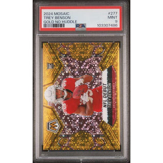 Trey Benson 2024 Panini Mosaic Gold No Huddle #277 PSA 9