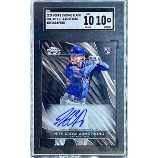 Pete Crow-Armstrong 2024 Topps Chrome Black Autograph #CBA-PC SGC 10