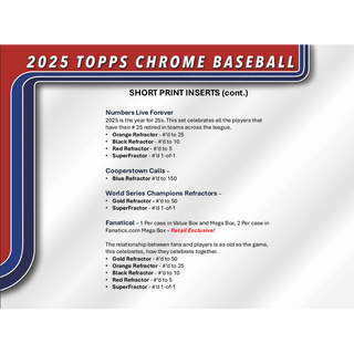 2025 Topps Chrome Baseball Mega Box