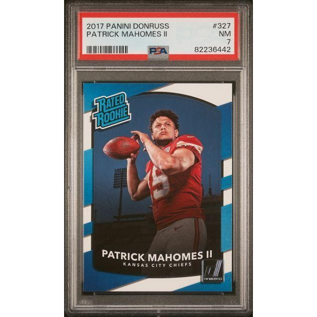 Patrick Mahomes II 2017 Donruss Football Rated Rookie #327 PSA 7