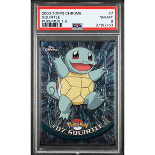 Squirtle 2000 Topps Chrome Pokémon TV #7 – PSA 8