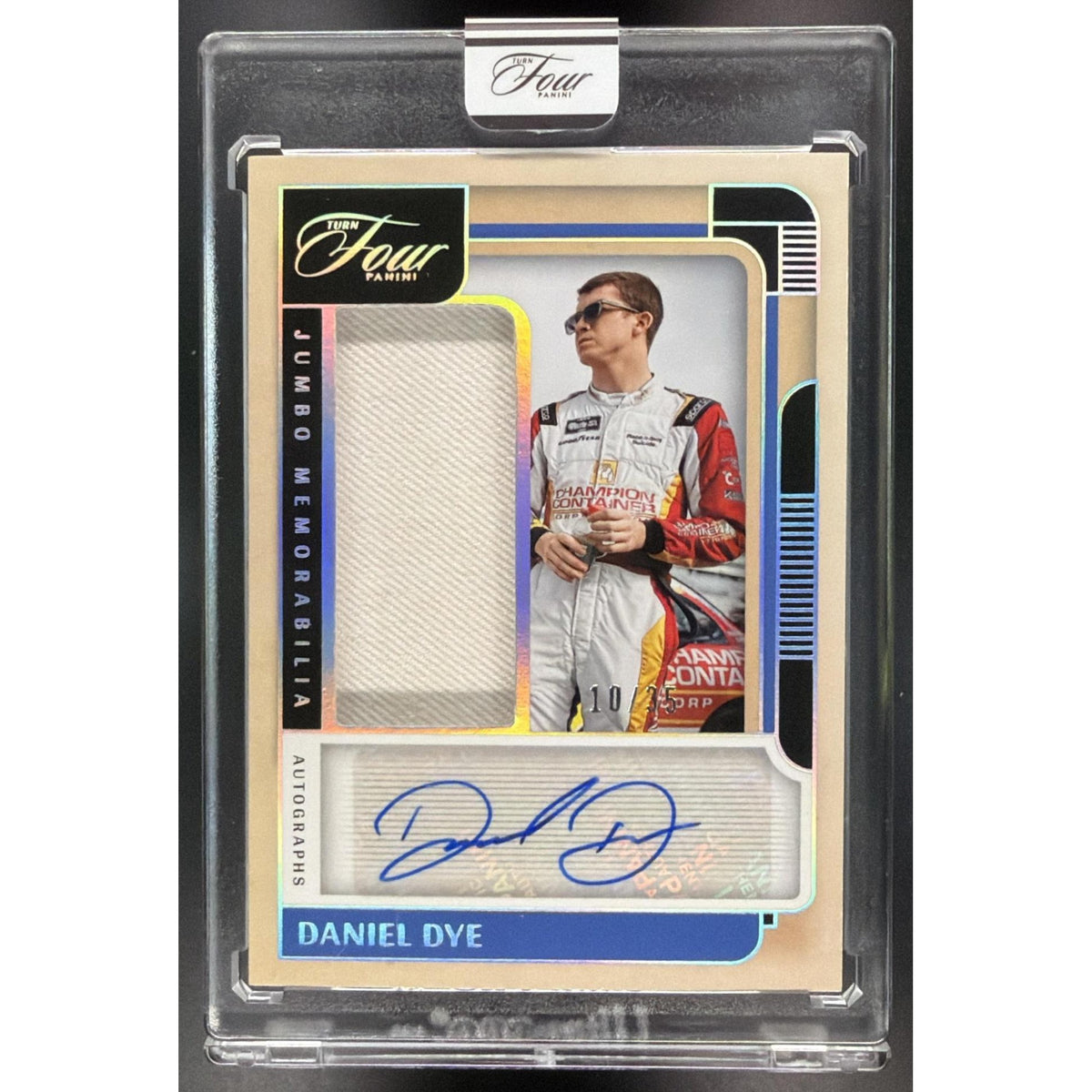 2026 Panini Turn Four Racing Daniel Dye #JM-DDY Jumbo Memorabilia Auto 10/35 - Non-Graded