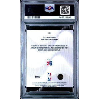VJ Edgecombe 2025 Topps Chrome Voices #VS-8 PSA 10