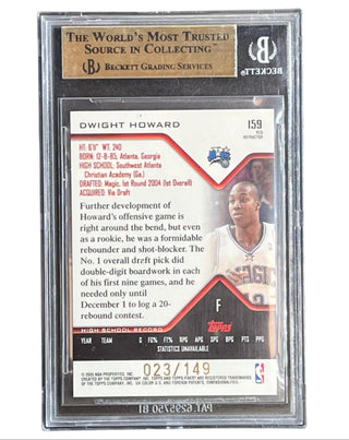 Dwight Howard 2004-05 Topps Finest Red Refractors #159 Beckett 10