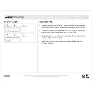 2025 Panini Absolute Football Hobby Mega Box