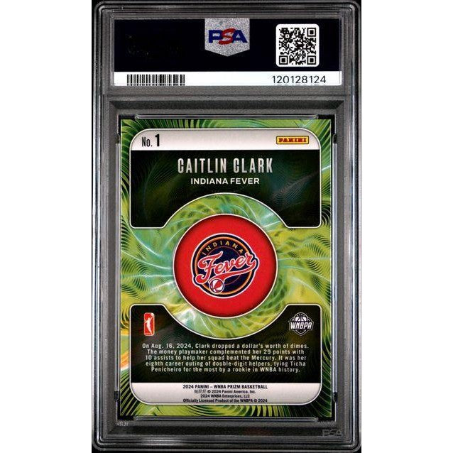 Caitlin Clark 2024 Panini Prizm WNBA Fractal #1 PSA 10