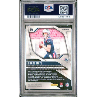 Drake Maye 2024 Panini Prizm Green Shimmer #329 PSA #10