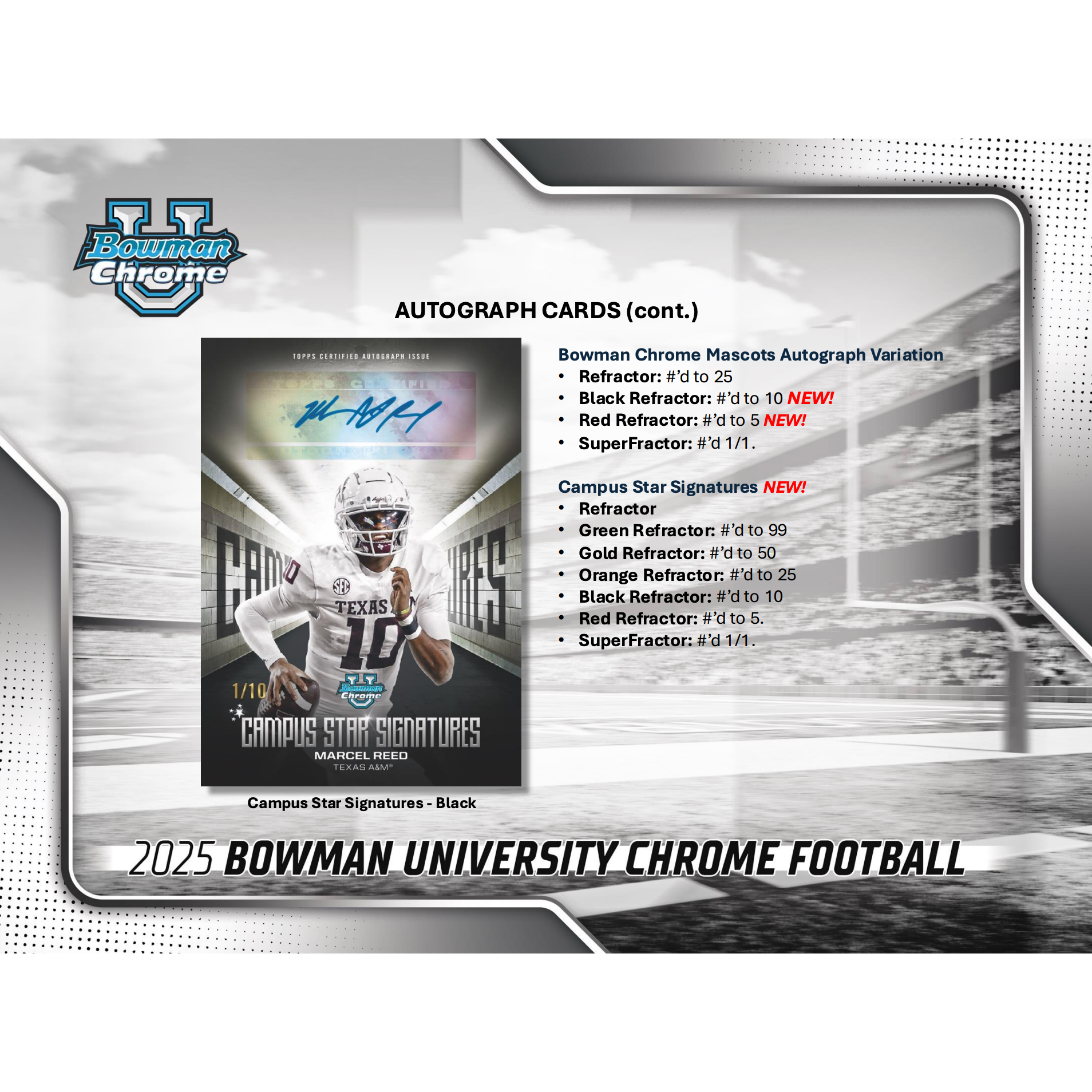 2025 Bowman University Chrome Football Jumbo Box