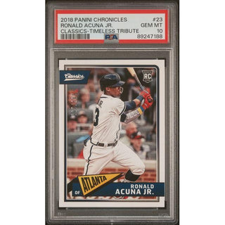 Ronald Acuna Jr. 2018 Panini Chronicles Classics - Timeless Tribute #23 PSA 10
