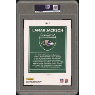Lamar Jackson 2024 Donruss Downtown! Oversize #1 PSA 9