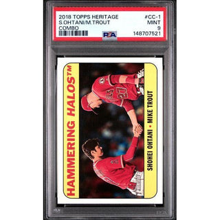 S.Ohtani/M.Trout 2018 Topps Heritage Combo #CC-1 PSA 9