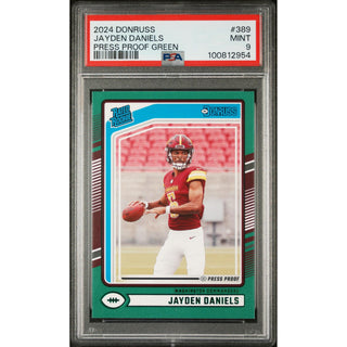 Jayden Daniels 2024 Donruss Press Proof Green #389 – PSA 9