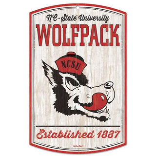 NC State Wolfpack College Vault Wood Sign – 11" x 17"