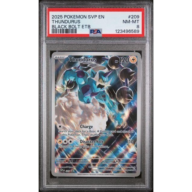 2025 Pokemon SVP EN #209 Thundurus Black Bolt ETP PSA 8
