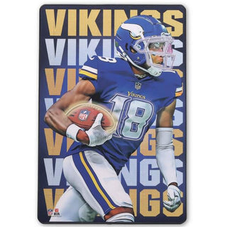 Wall Decor: Minnesota Vikings – Justin Jefferson Neon Lights High Transparency Framed