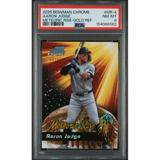Aaron Judge 2025 Bowman Chrome Meteoric Rise-Gold Ref. #MR-4 PSA 8