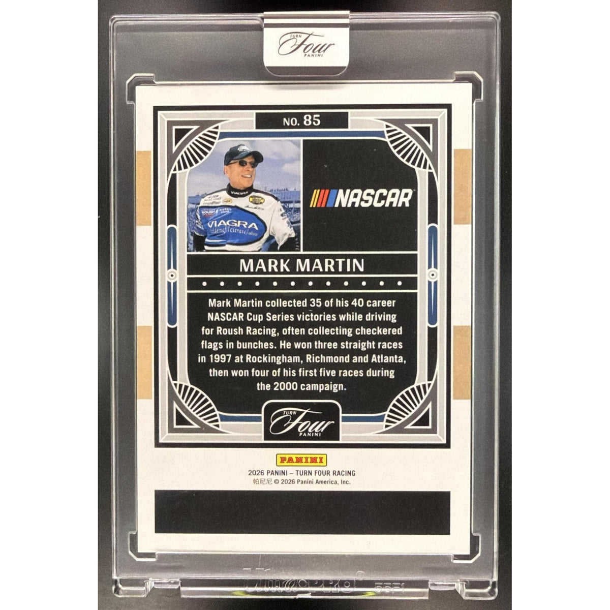 2026 Panini Four Racing Mark Martin #85 06/65 Non-Graded