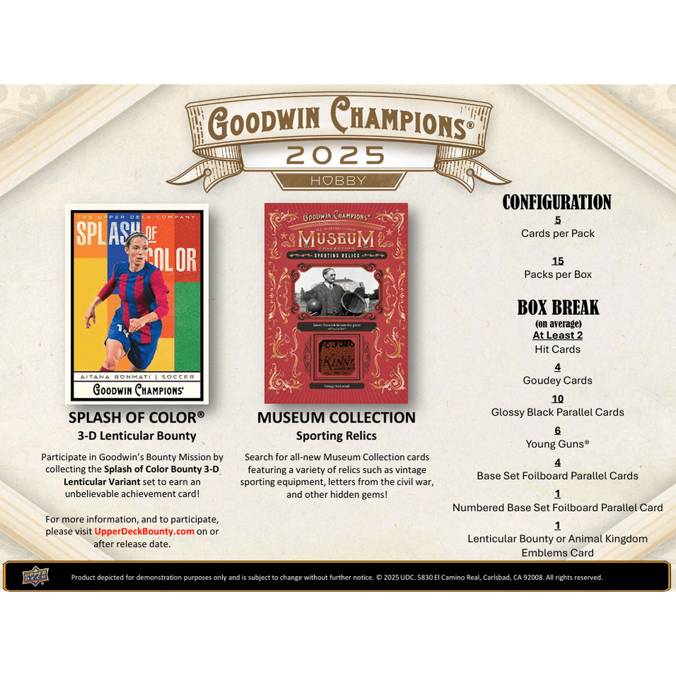 2025 Upper Deck Goodwin Champions Hobby Box
