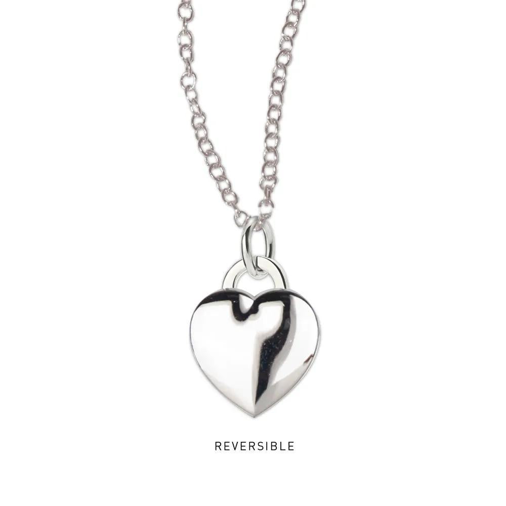 Miami Dolphins Heart Necklace with Glossy Insert – 18" Silver Chain