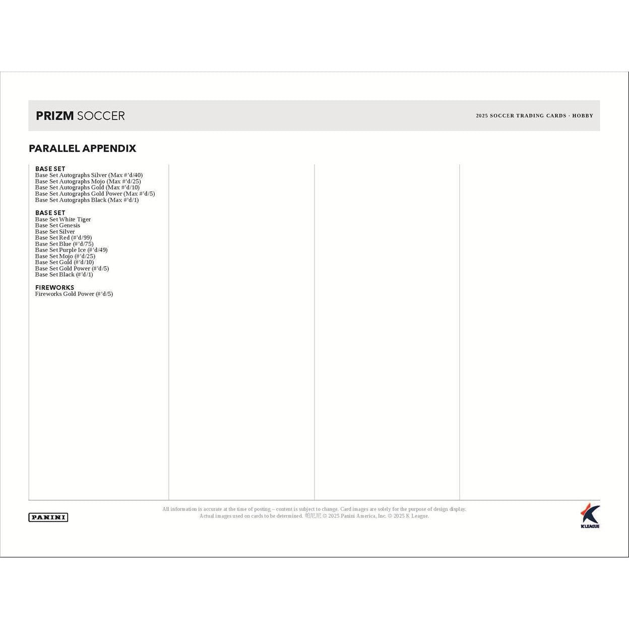2025 Panini Prizm K League Soccer Hobby Box