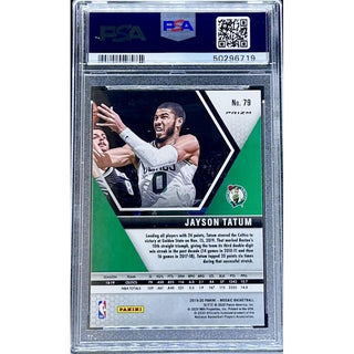 Jayson Tatum 2019 Panini Mosaic Green Mosaic #79 PSA 10 – Gem Mint Parallel