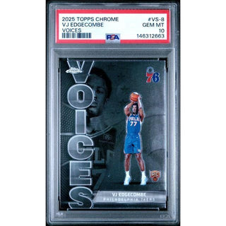 VJ Edgecombe 2025 Topps Chrome Voices #VS-8 PSA 10