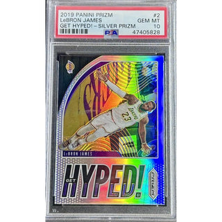 LeBron James 2019 Panini Prizm Get Hyped! – Silver Prizm #2 PSA 10