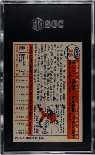 Don Drysdale 1957 Topps #18 SGC 2