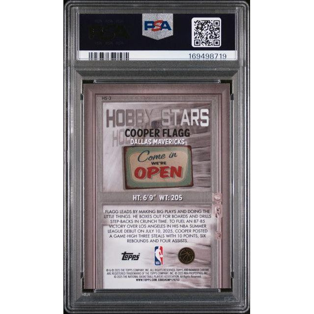 2025 Bowman #HS-3 Cooper Flagg Hobby Stars PSA 9