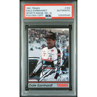 Dale Earnhardt 1991 Traks Sports Image Inc, IS PSA/DNA AUTHENTIC #103