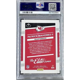 Patrick Mahomes II 2017 Panini Donruss The Elite Series - Rookies #7 PSA 9