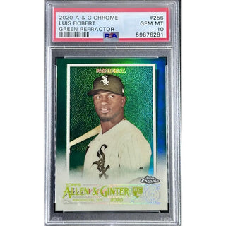 Luis Robert 2020 Allen & Ginter Chrome Green Refractor #256 PSA 10