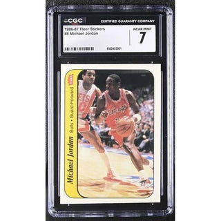 Michael Jordan #8 1986-87 Fleer Stickers CGC 7