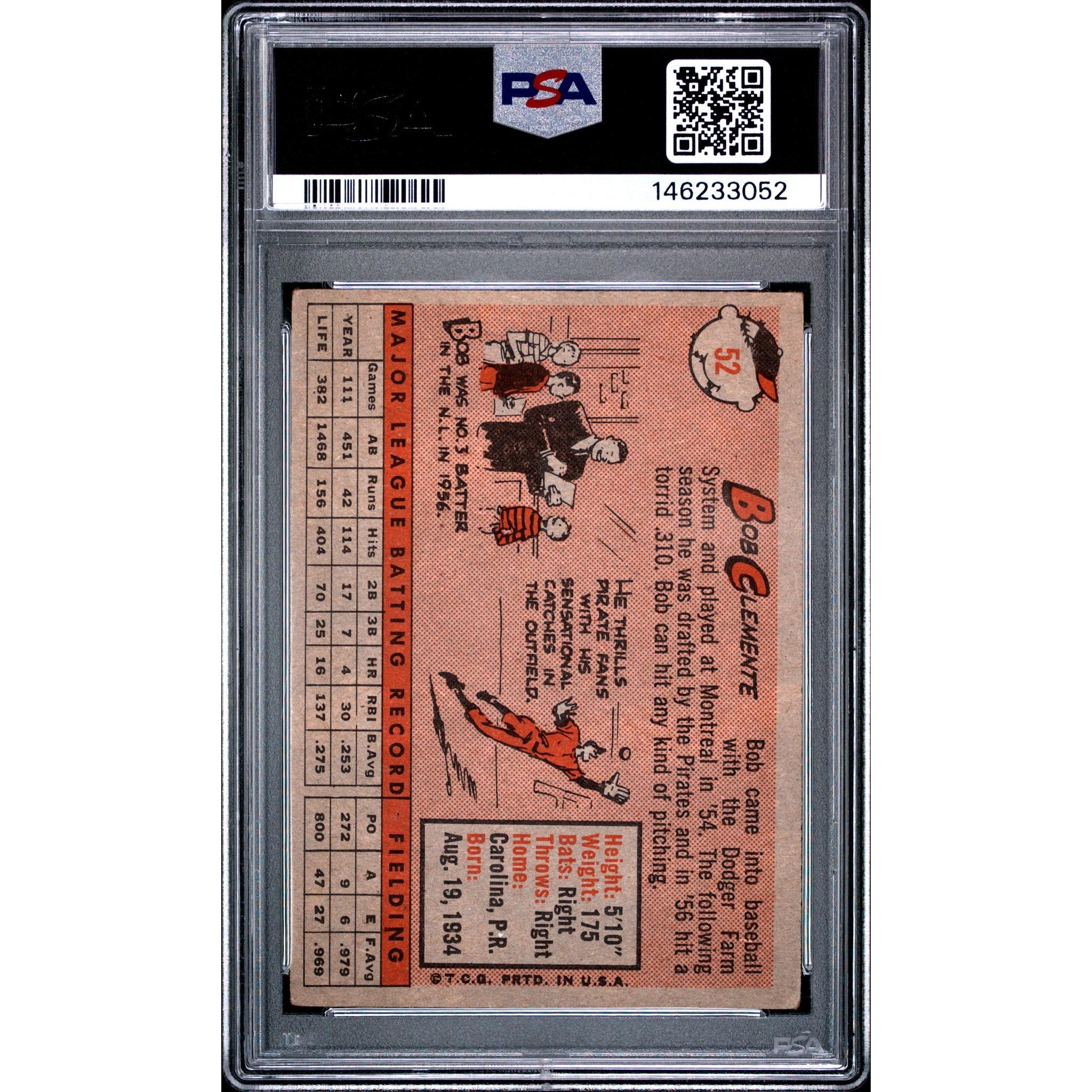 Bob Clemente 1958 Topps #52 PSA 3