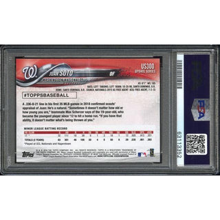 2018 Juan Soto Topps Update Hands on Hips PSA/DNA Certified #US300 PSA 10