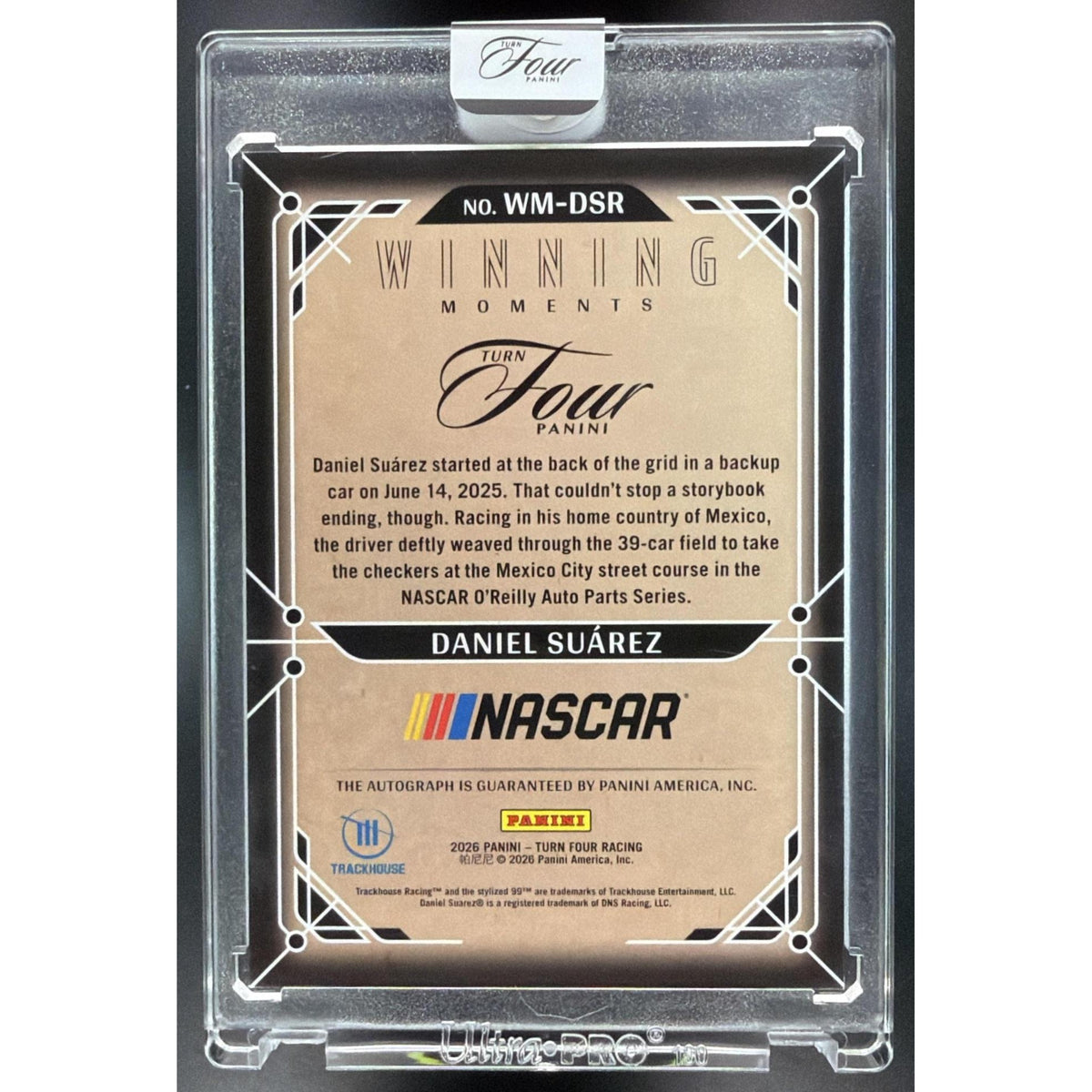 2026 Panini Four Racing Daniel Suarez #WM-DSR Autographed 17/49 Non-Graded