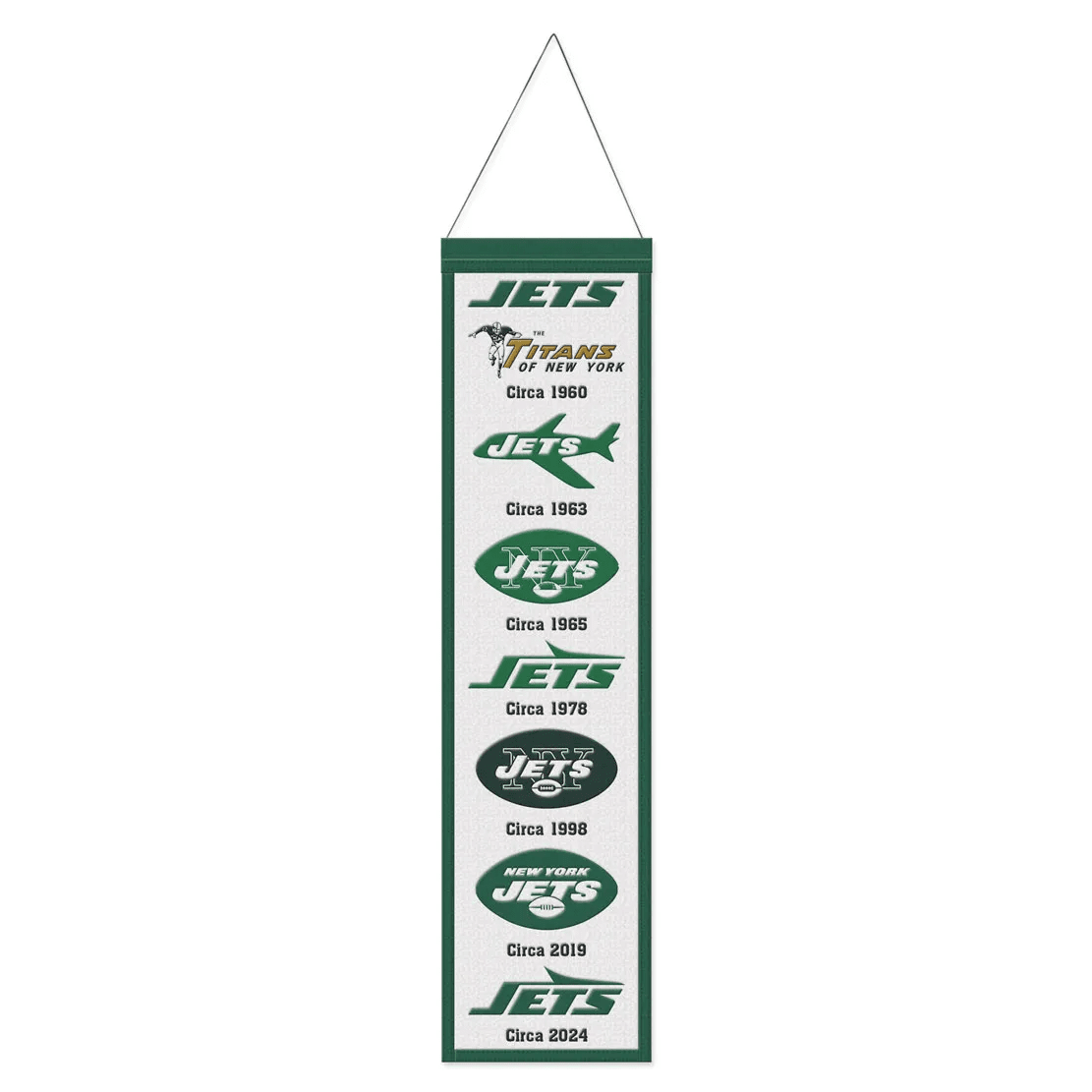 Banner: New York Jets - Wool – Premium 8" x 32"