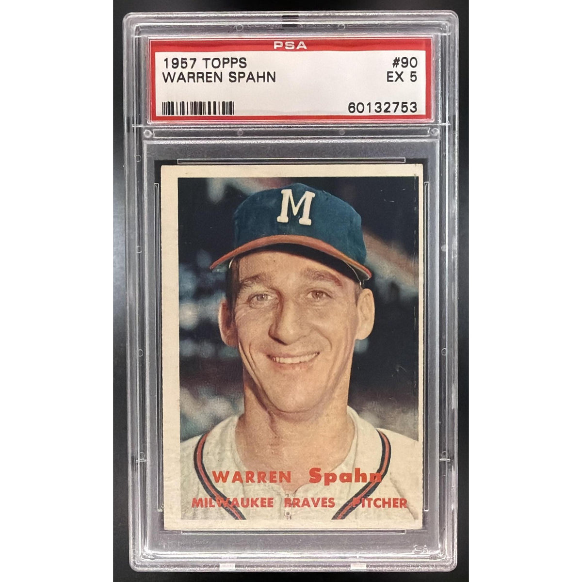 1957 Topps Baseball Warren Spahn #90 PSA 5