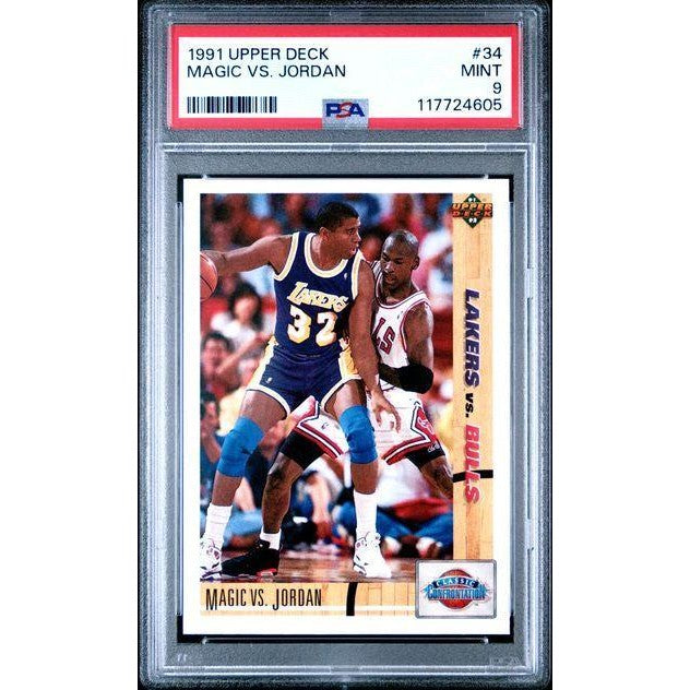 Magic Johnson vs. Michael Jordan 1991 Upper Deck #34 PSA 9