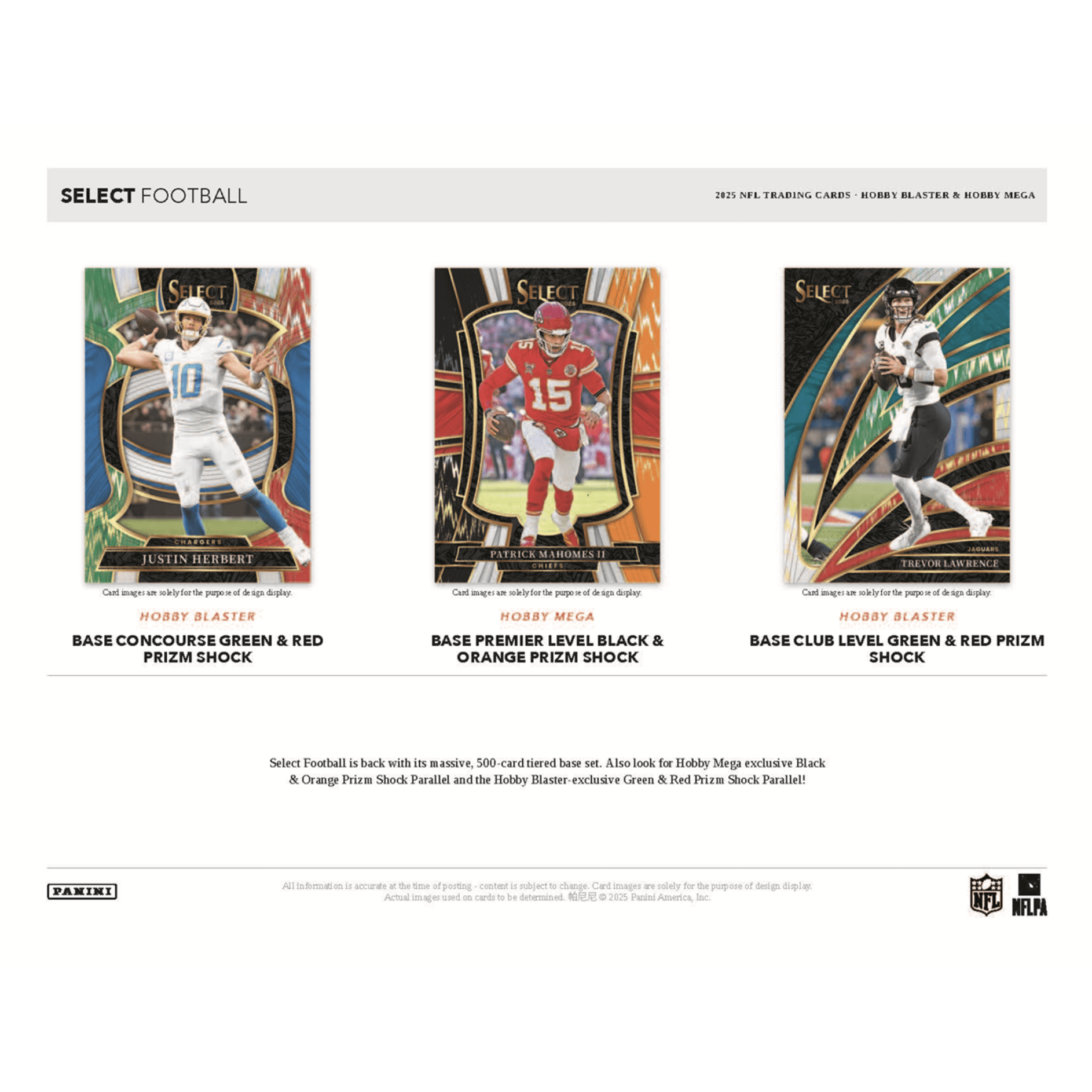 2025 Panini Select Football Hobby Blaster Box Green & Red Prizm Shock