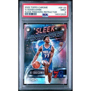 VJ Edgecombe 2025 Topps Chrome Sleek Finishers Refractor #SF-23 PSA 9