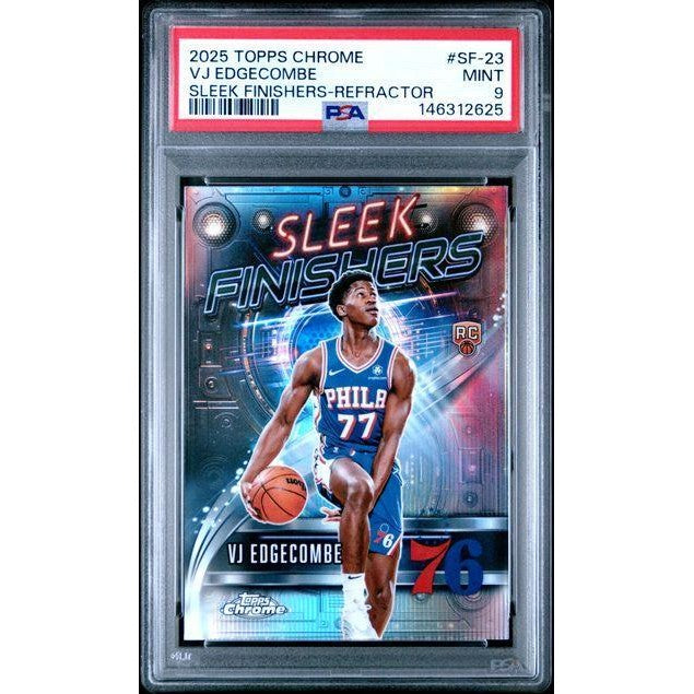 VJ Edgecombe 2025 Topps Chrome Sleek Finishers Refractor #SF-23 PSA 9