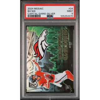 Bo Nix 2024 Panini Mosaic Capital Gains - Silver #24 PSA 9 – Graded Rookie
