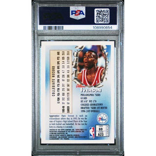 Allen Iverson 1996 Topps Finest  W/Coating #69 PSA 8