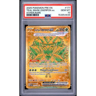 Teal Mask Ogerpon ex 2025 Pokémon Pre EN Hyper Rare #177 PSA 10