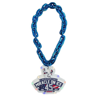 1980 Miracle on Ice 45th Anniversary 1980-2025 Big Logo Light Up Chain Necklace