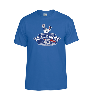 1980 Miracle on Ice 45th Anniversary 1980-2025 Tee - Blue