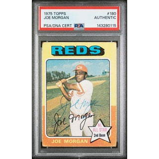 Joe Morgan 1975 Topps #180 Cert. Auto. PSA/DNA Cert.
