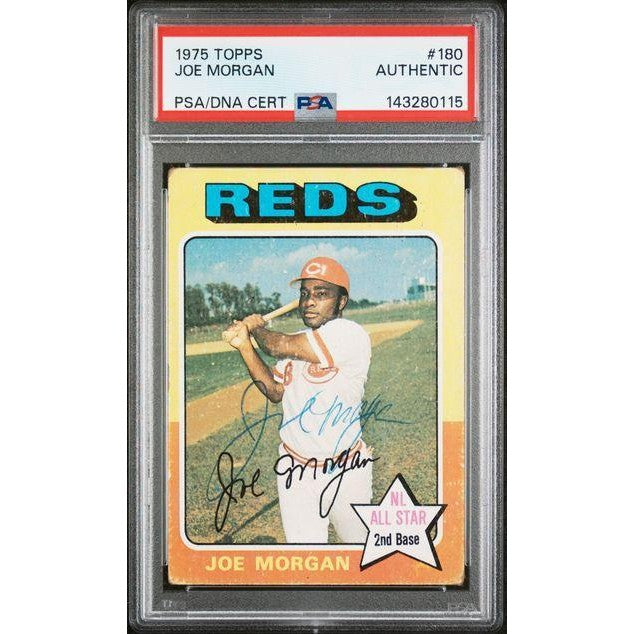 Joe Morgan 1975 Topps #180 Cert. Auto. PSA/DNA Cert.