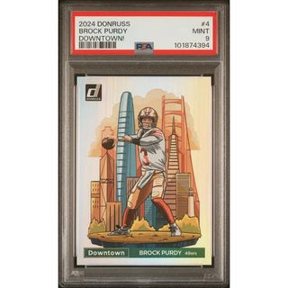 Brock Purdy 2024 Panini Donruss Downtown! #4 PSA 9